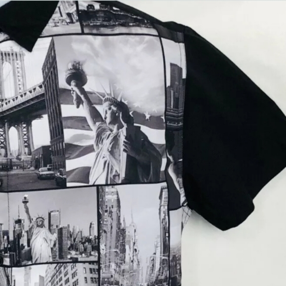 Carbon Slim Fit Shirt with New York Scenes Size M - Picture 5 of 9